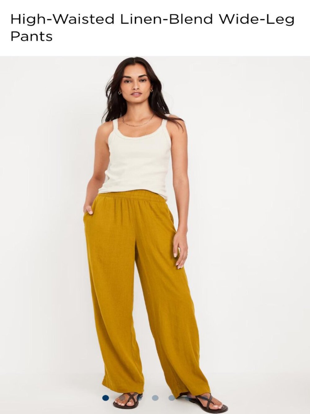 Old Navy High waisted, linen blend, golden yellow wide leg pants (small)